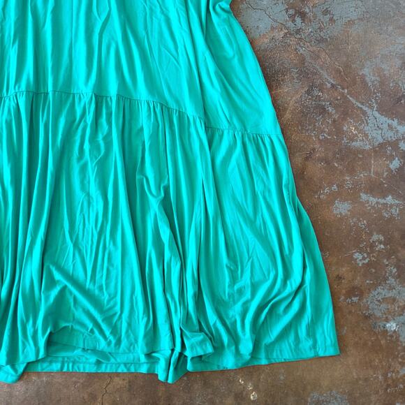 LOGO Lori Goldstein Elbow Sleeve Dress Plus Size 5XP New Cozumel Green Rayon - Picture 6 of 10